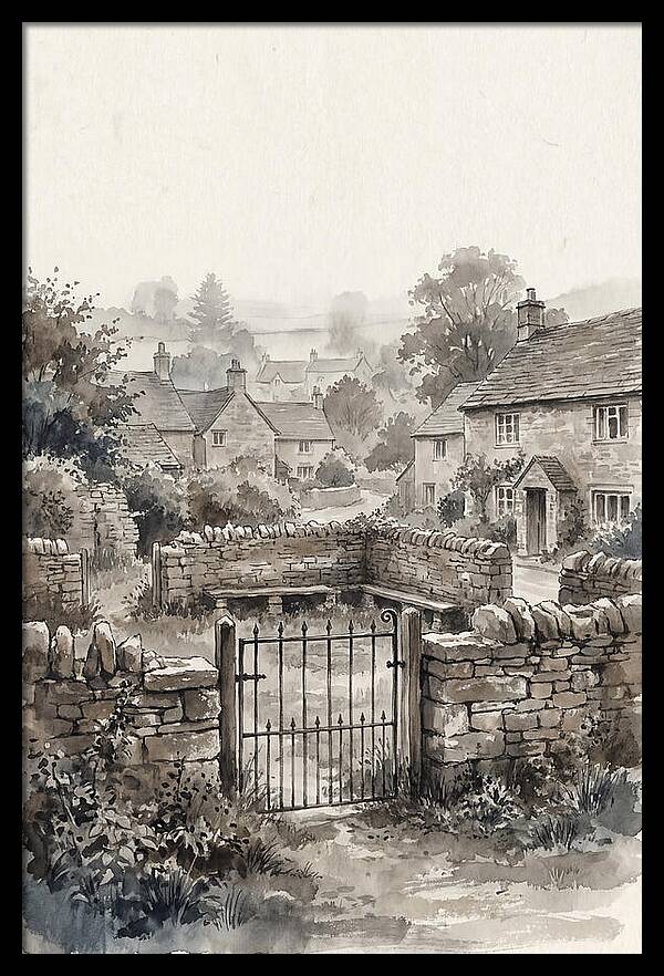 Stone Village Pound With Iron Gate