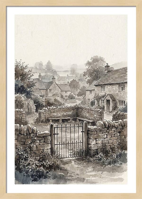 Stone Village Pound With Iron Gate