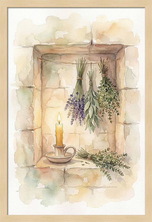 Stone Wall Niche With Candle