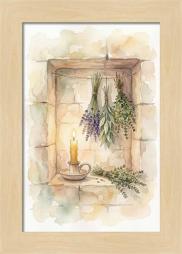 Stone Wall Niche With Candle