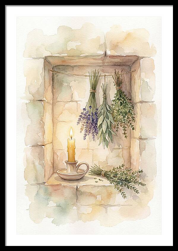 Stone Wall Niche With Candle
