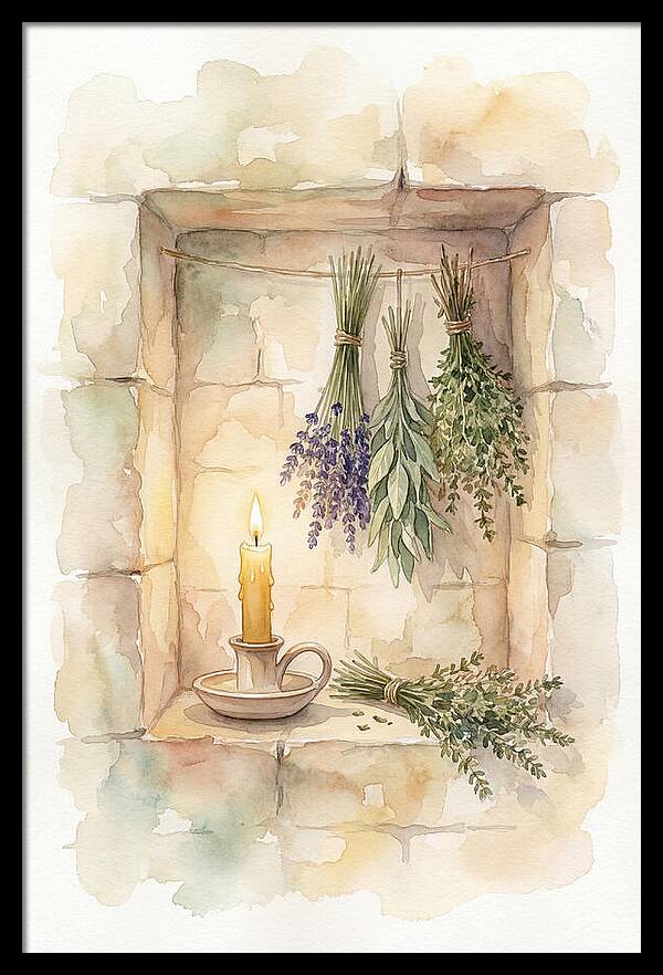 Stone Wall Niche With Candle