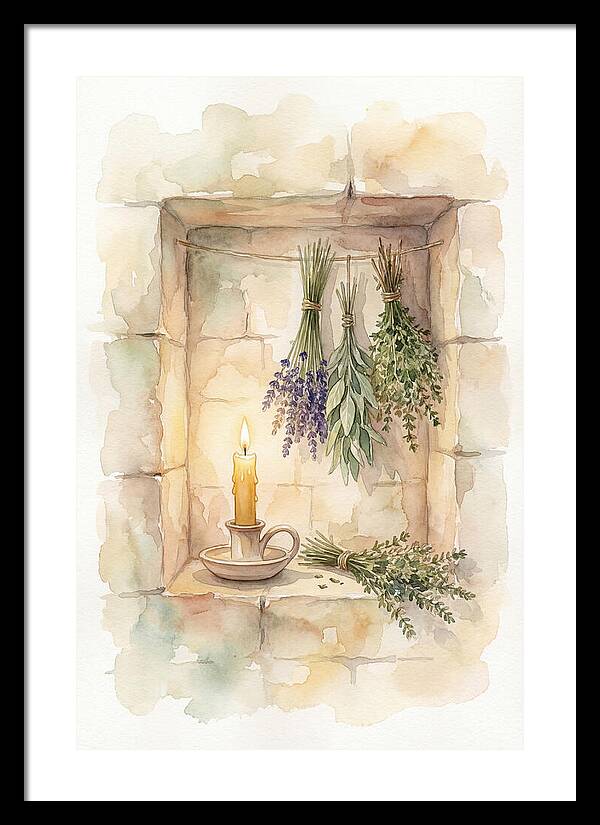Stone Wall Niche With Candle