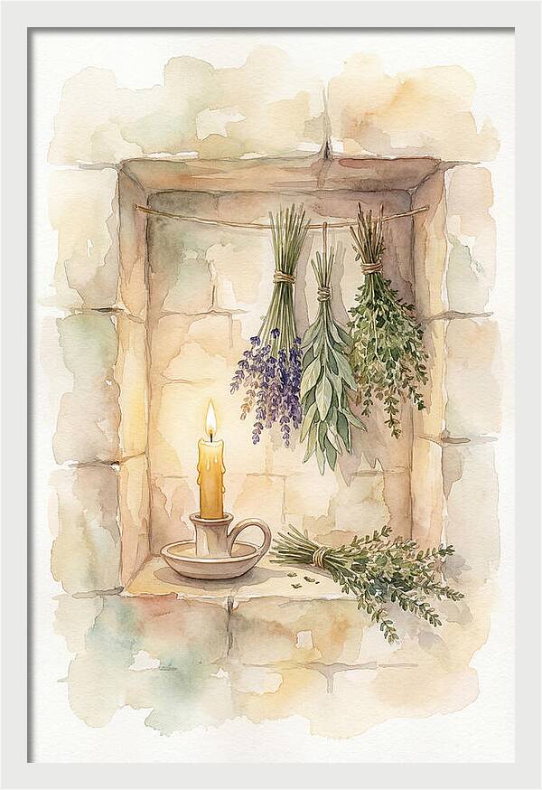 Stone Wall Niche With Candle