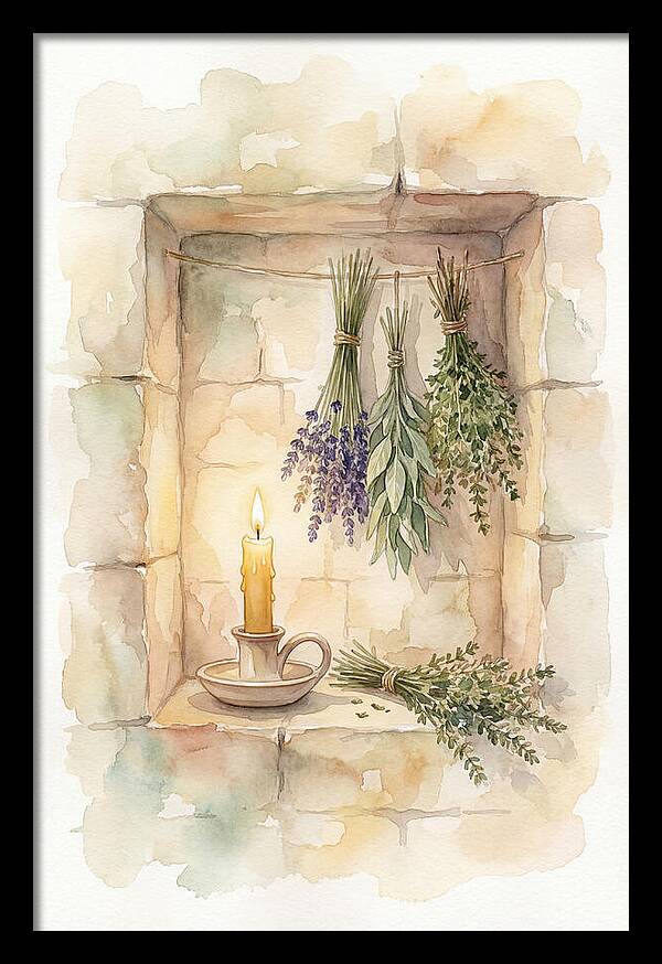 Stone Wall Niche With Candle