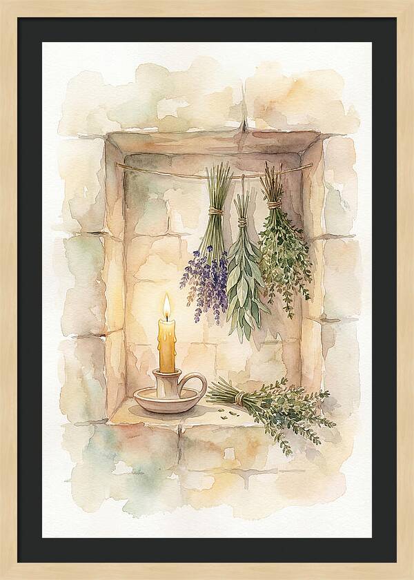 Stone Wall Niche With Candle