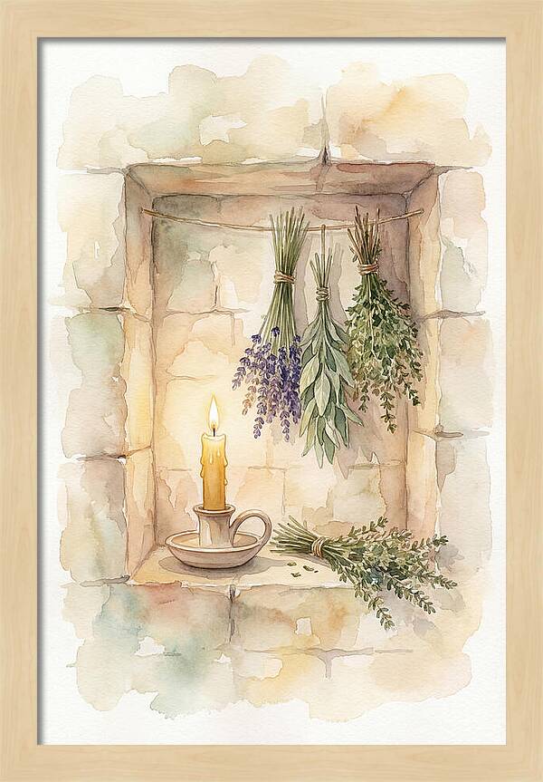 Stone Wall Niche With Candle