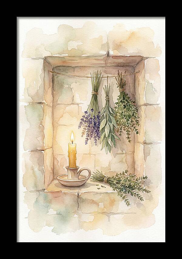 Stone Wall Niche With Candle