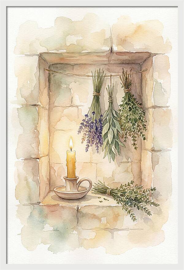 Stone Wall Niche With Candle