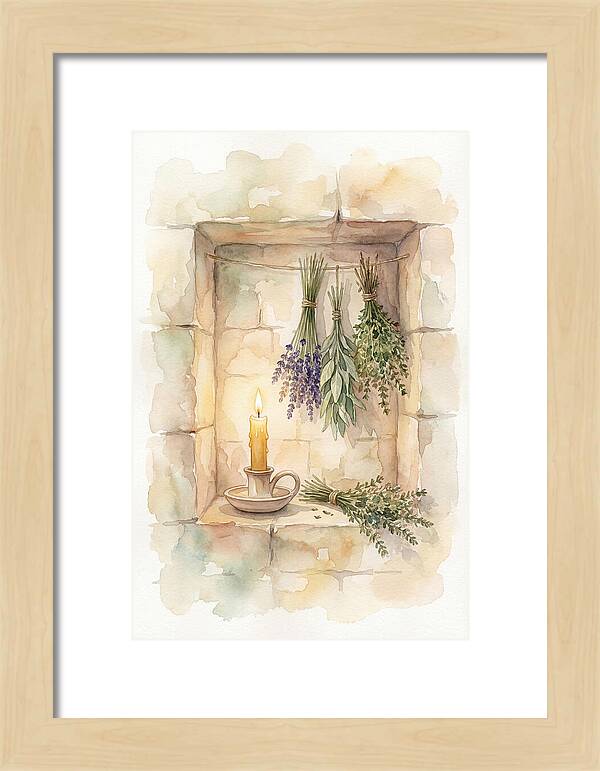 Stone Wall Niche With Candle