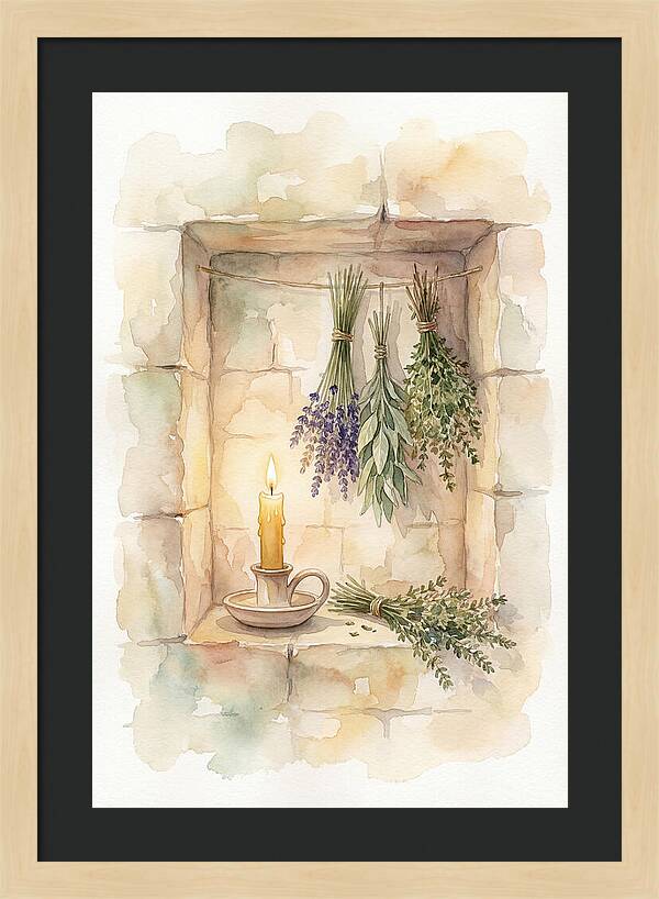 Stone Wall Niche With Candle