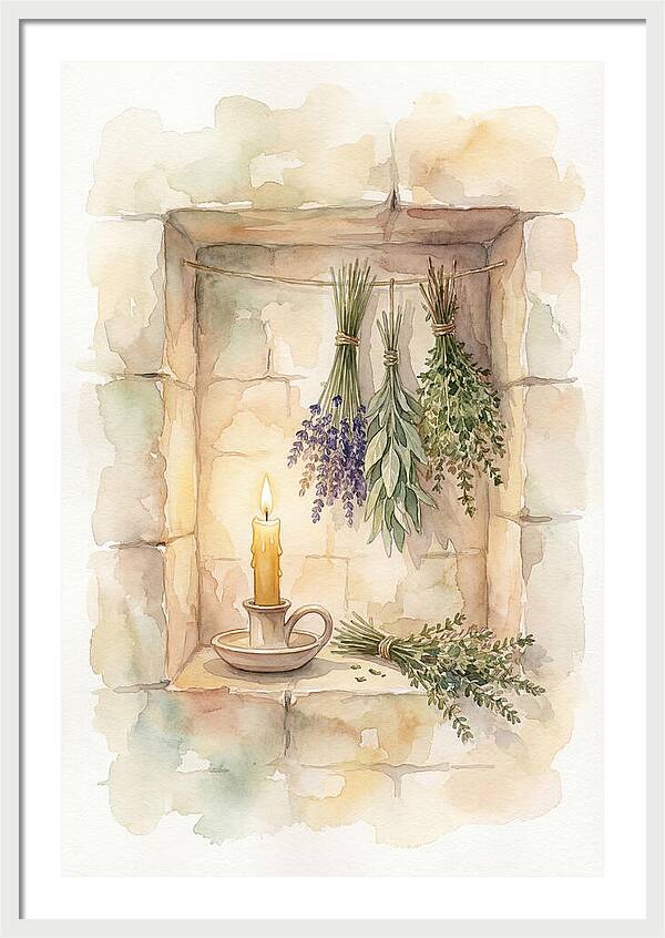 Stone Wall Niche With Candle