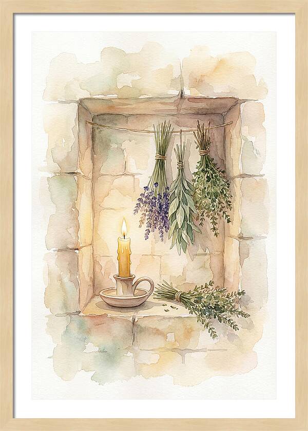 Stone Wall Niche With Candle