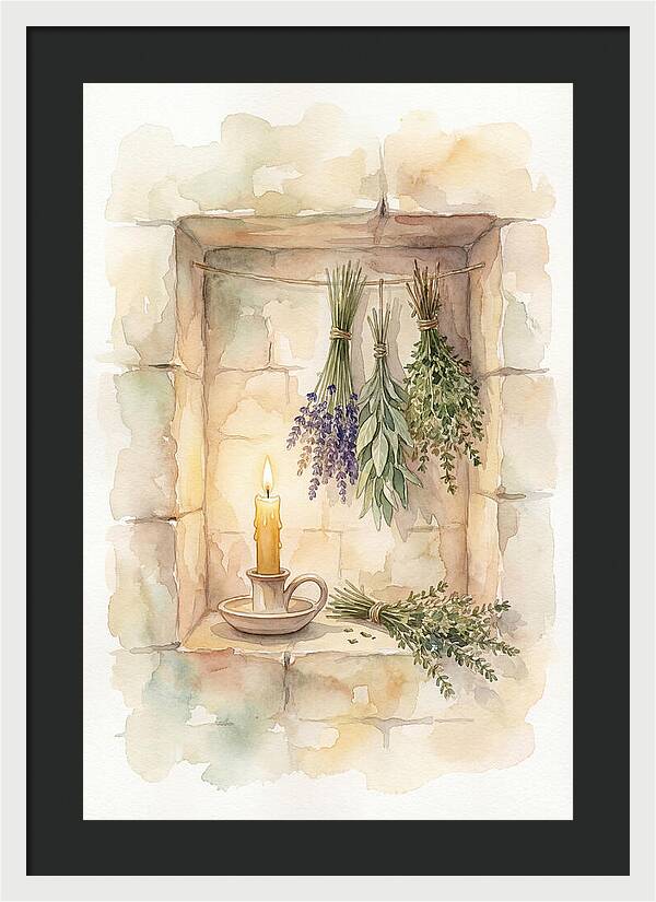 Stone Wall Niche With Candle