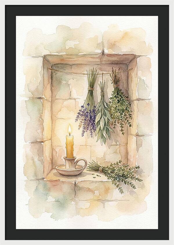Stone Wall Niche With Candle
