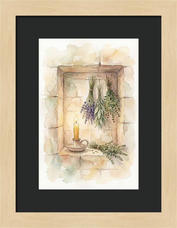 Stone Wall Niche With Candle