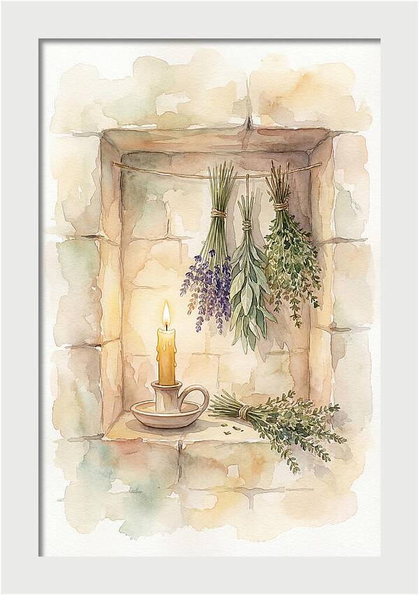 Stone Wall Niche With Candle