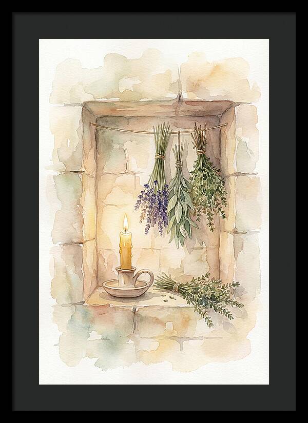 Stone Wall Niche With Candle