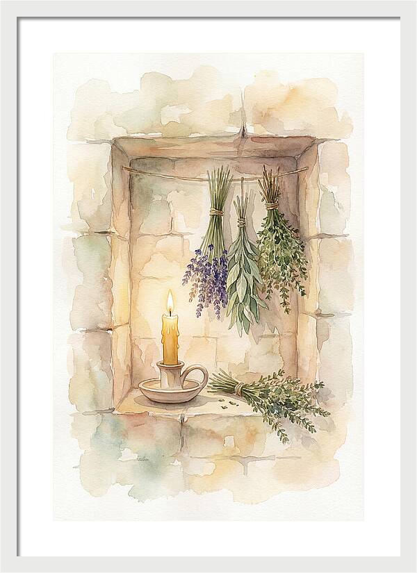 Stone Wall Niche With Candle