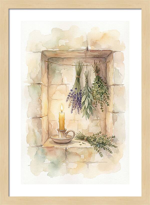 Stone Wall Niche With Candle