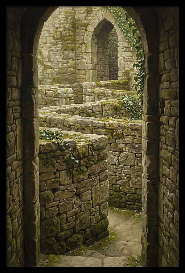 Stone Walls Creating Ancient Maze