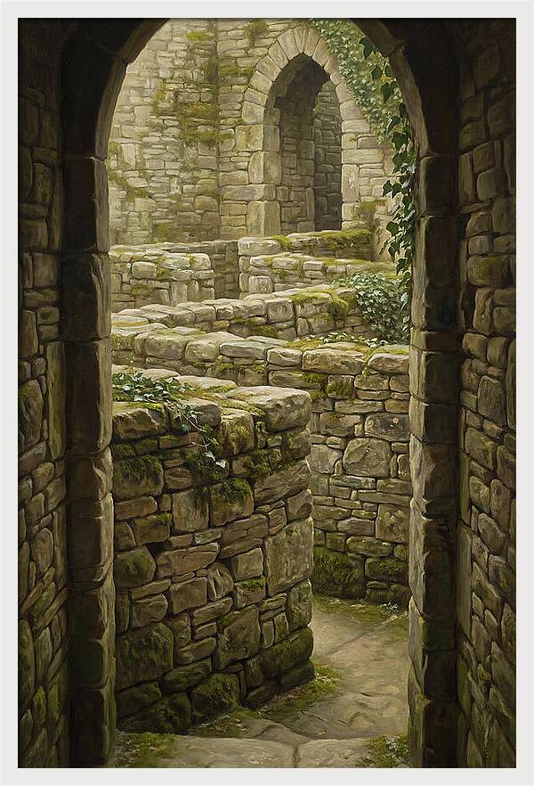 Stone Walls Creating Ancient Maze