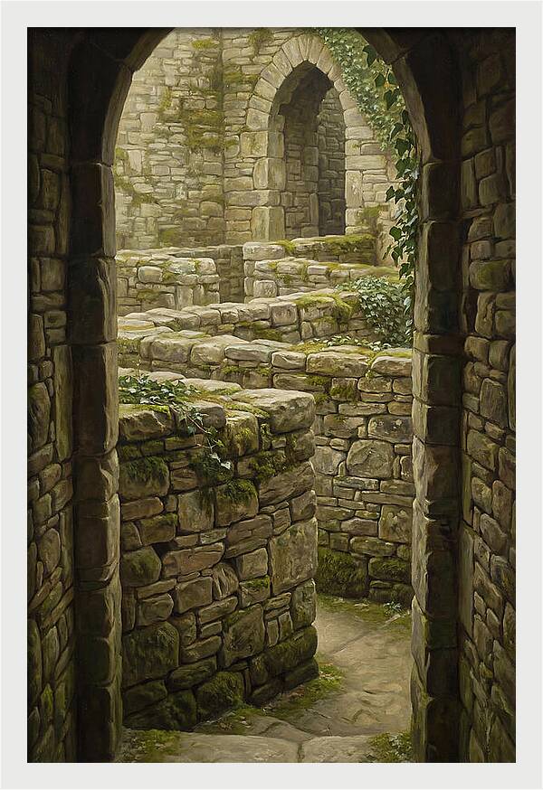 Stone Walls Creating Ancient Maze