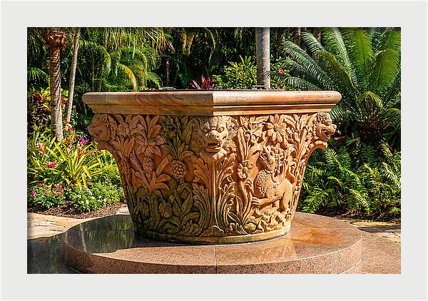 Stone Wellhead With Intricate Carvings