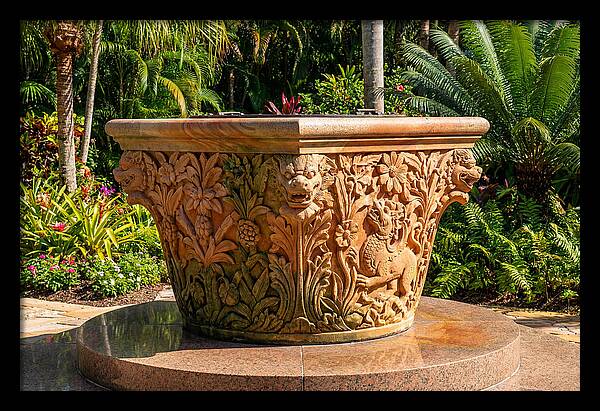 Stone Wellhead With Intricate Carvings