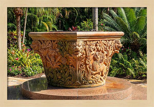 Stone Wellhead With Intricate Carvings