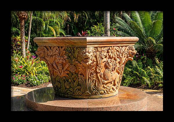 Stone Wellhead With Intricate Carvings