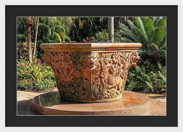 Stone Wellhead With Intricate Carvings