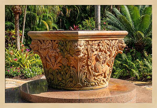 Stone Wellhead With Intricate Carvings