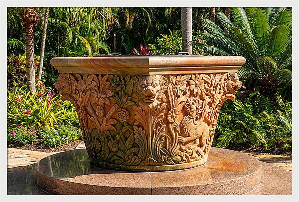Stone Wellhead With Intricate Carvings