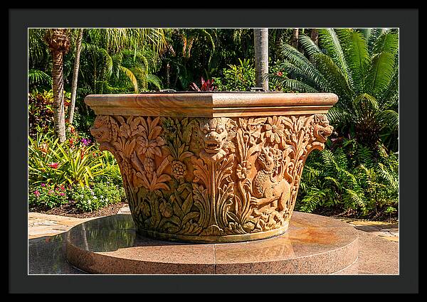 Stone Wellhead With Intricate Carvings