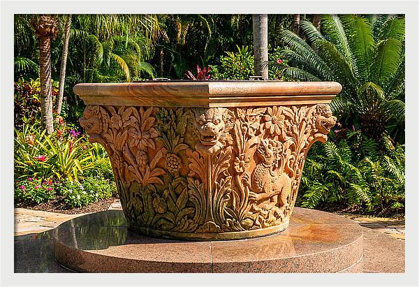 Stone Wellhead With Intricate Carvings