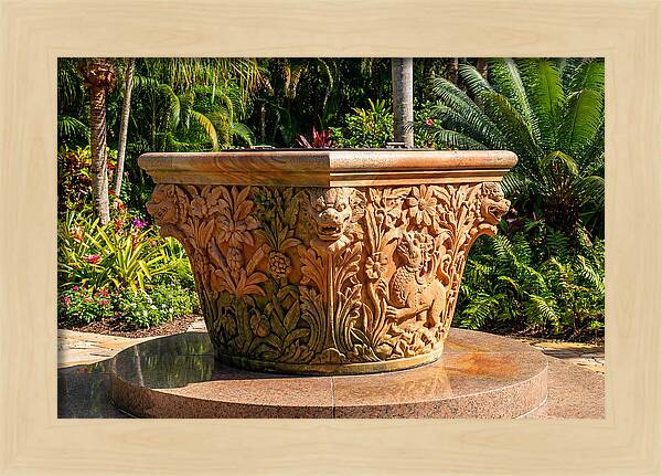 Stone Wellhead With Intricate Carvings