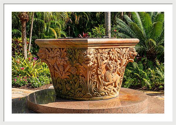 Stone Wellhead With Intricate Carvings