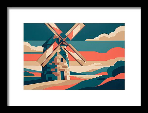 Stone Windmill At Dusk