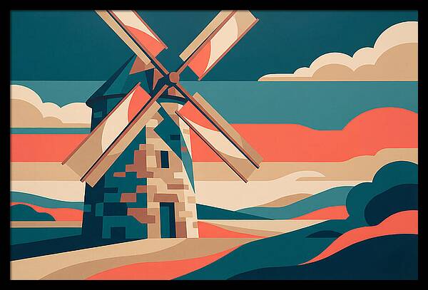 Stone Windmill At Dusk