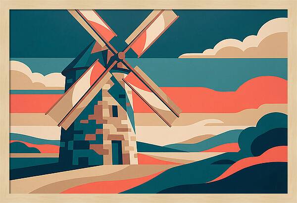 Stone Windmill At Dusk