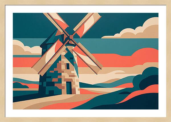 Stone Windmill At Dusk