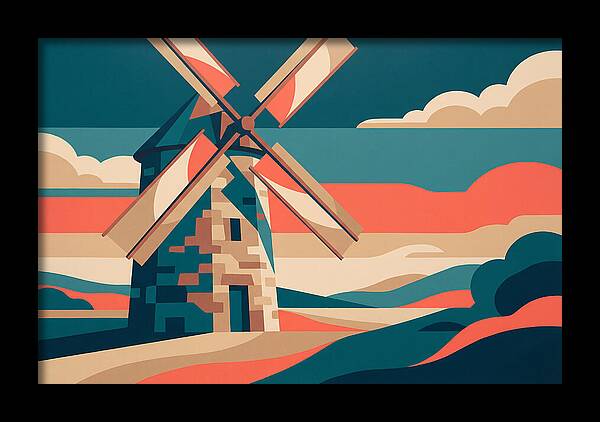 Stone Windmill At Dusk