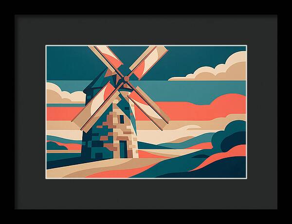 Stone Windmill At Dusk
