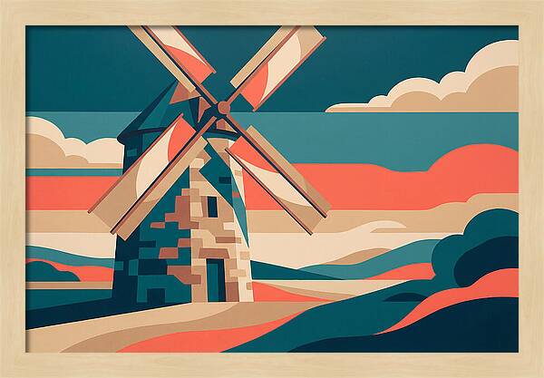Stone Windmill At Dusk