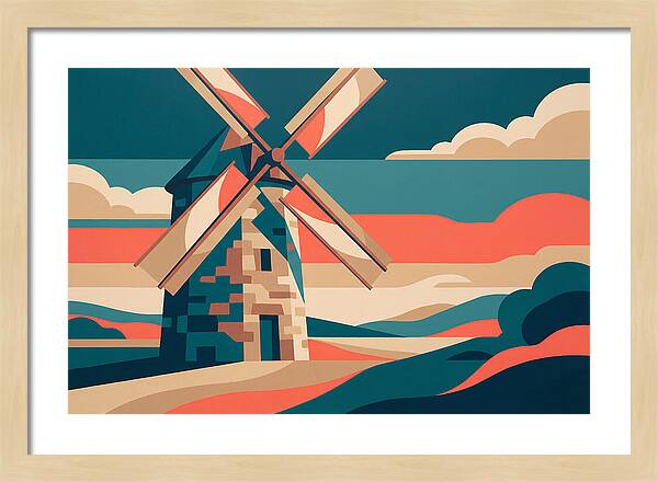 Stone Windmill At Dusk