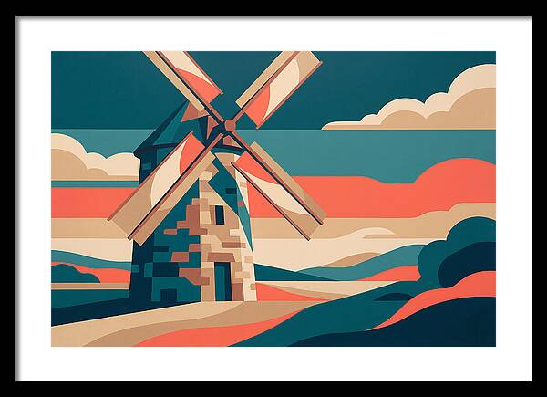 Stone Windmill At Dusk