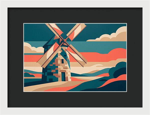 Stone Windmill At Dusk
