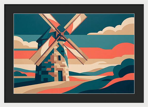 Stone Windmill At Dusk