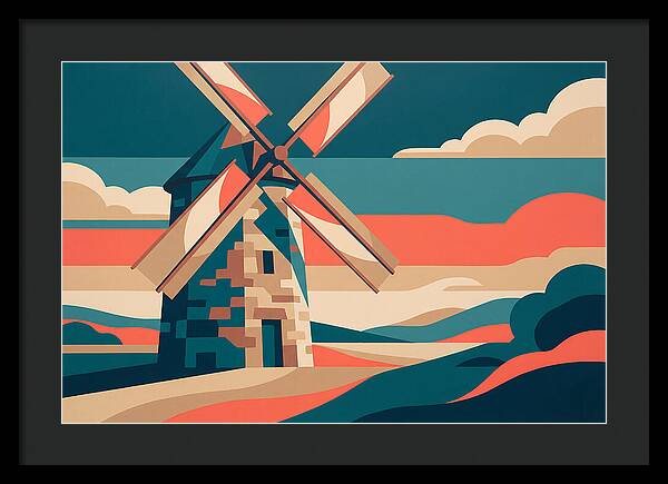 Stone Windmill At Dusk